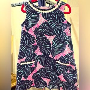 Lilly Pulitzer girls knit shift size S (4-5). Under The Palms print